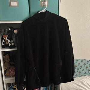 Black Long-Sleeve Sweater Mock Neck